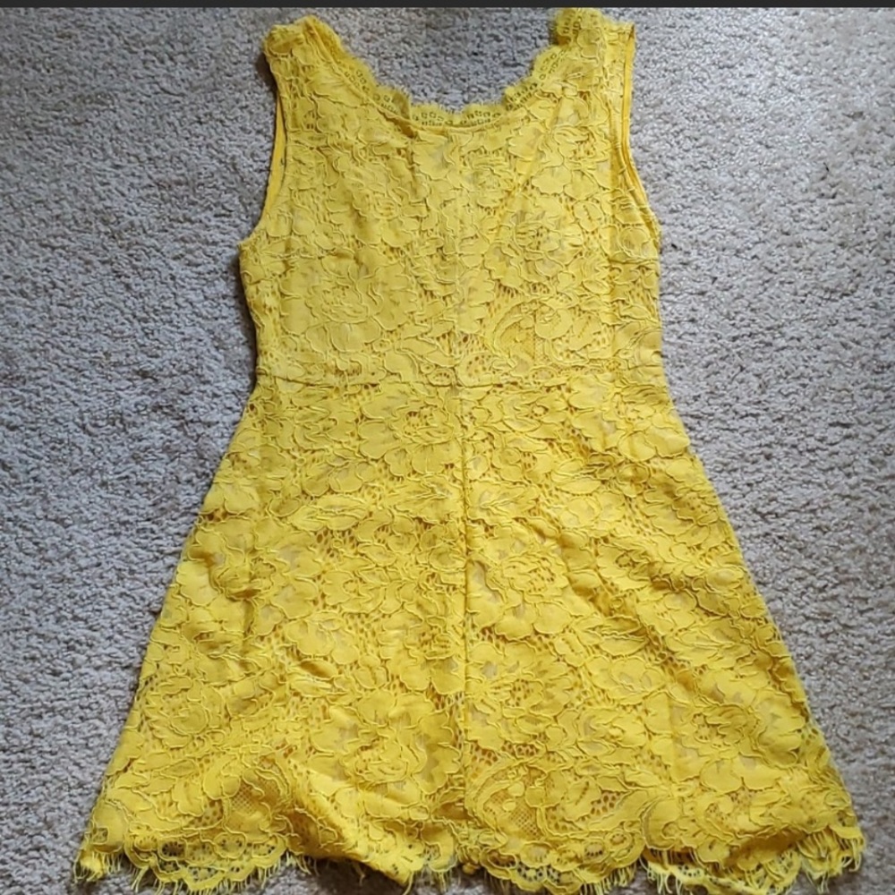 Yellow Lace Anthropologie Dress